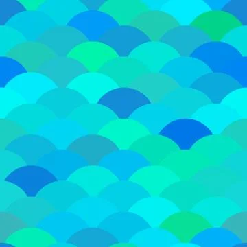 Seamless pattern scales, wave abstract simple Nature background with japanese Stock Illustration