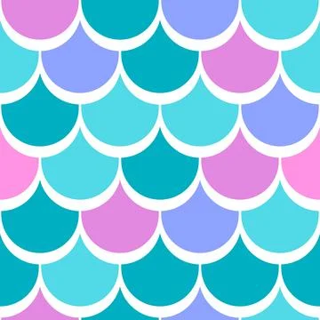Seamless pattern with scaly fish. Image of underwater surface of marine Stock Illustration