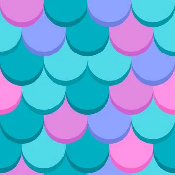 Seamless pattern with scaly fish. Image of underwater surface of marine creat Stock Illustration