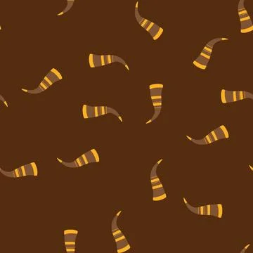 Seamless pattern scandinavia viking horn cartoon vector Stock Illustration