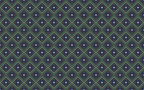 Seamless pattern in scandinavian pixel style on dark background Stock Illustration