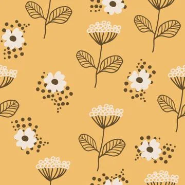 Seamless pattern in scandinavian style. Florar pattern for print on wallpaper Stock Illustration