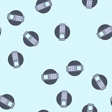 Seamless pattern scanner biometric security device cartoon vector Stock Illustration