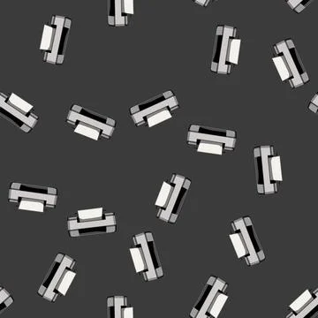 Seamless pattern scanner photo printer cartoon vector Stock Illustration