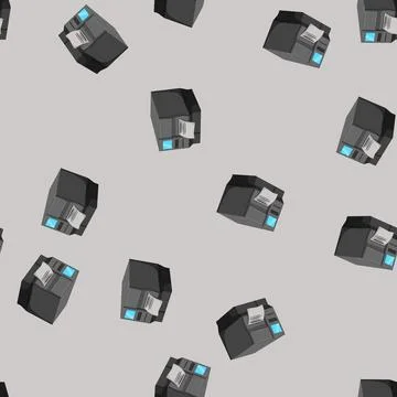 Seamless pattern scanner printer paper cartoon vector Stock Illustration