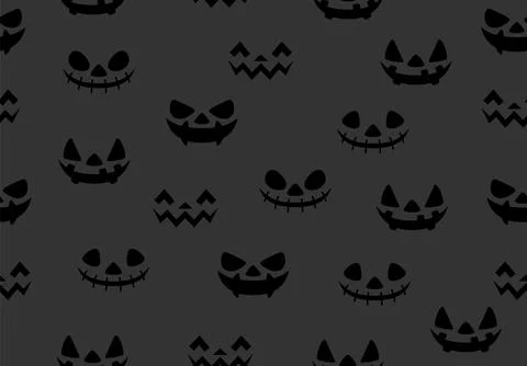Seamless Pattern with scary pumpkin smile. Halloween background. vector illus Stock Illustration