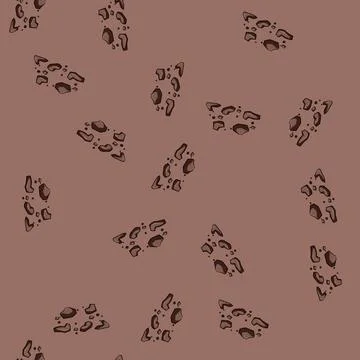 Seamless pattern Scattered chocolate chip cookie crumbs isolated on white イラスト素材