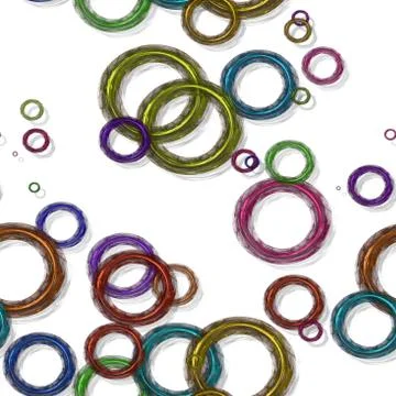 Seamless pattern with scattered colored circles Illustrazione stock