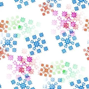 Seamless pattern with scattered colored ornaments Illustrazione stock