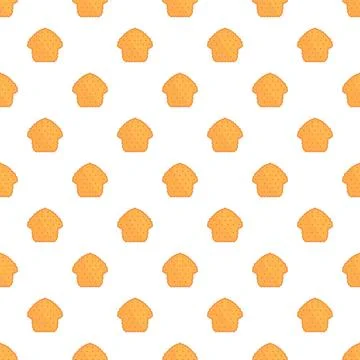 Seamless pattern with scattered crunchy biscuit snacks Stock Illustration