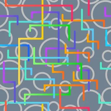 Seamless pattern from the scattered geometrical lines Stock Illustration