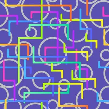 Seamless pattern from the scattered geometrical lines Stock Illustration