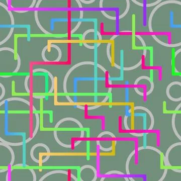 Seamless pattern from the scattered geometrical lines Stock Illustration