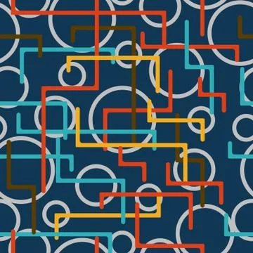Seamless pattern from the scattered geometrical lines Stock Illustration