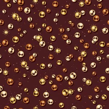 Seamless pattern with scattered golden beads Stock Illustration