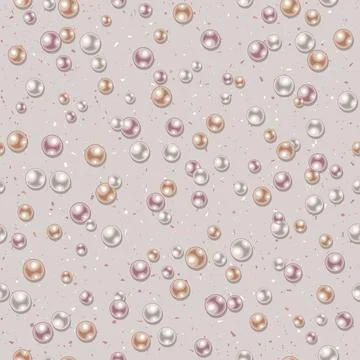 Seamless pattern with scattered pearls Stock Illustration