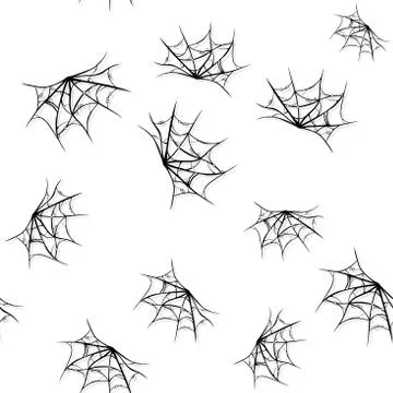 Seamless pattern with scattered spiderwebs Illustrazione stock