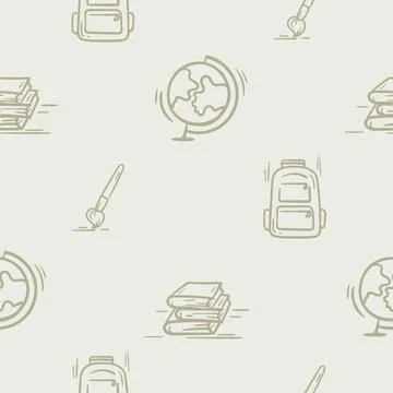 Seamless pattern with school, autumn, learning Stock Illustration