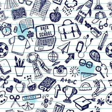 Seamless pattern of school. Back to school illustration. Stock Illustration