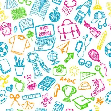 Seamless pattern of school. Back to school illustration. イラスト素材