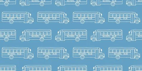 Seamless pattern with school busses, back to school pattern 스톡 일러스트