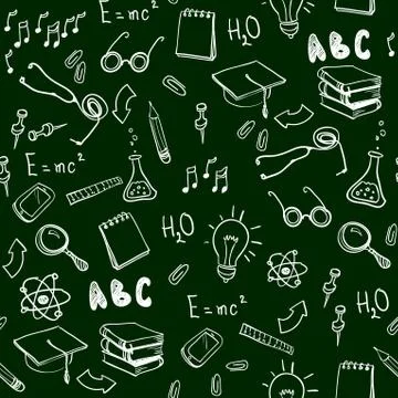 Seamless pattern with school elements. Back to school. Stock Illustration