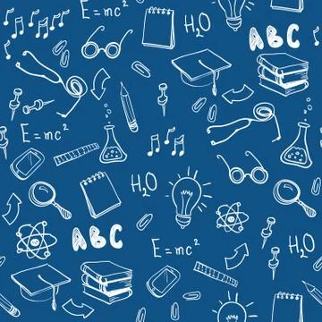 Seamless pattern with school elements. Back to school. Stock Illustration