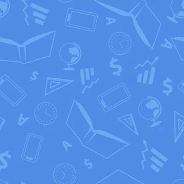 Seamless Pattern with School Elements. Vector Stock Illustration