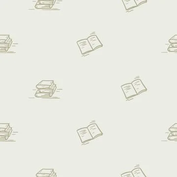 Seamless pattern with school icons, book, notebook Stock Illustration