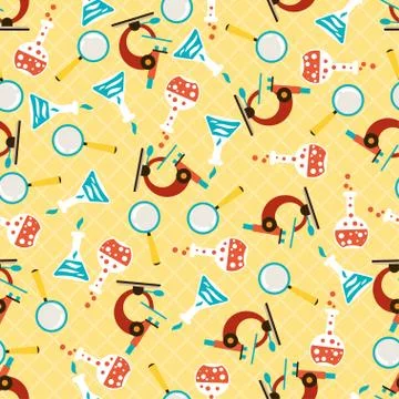 Seamless pattern with school icons Stock Illustration