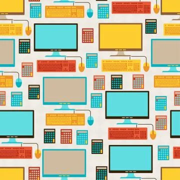 Seamless pattern with school icons Illustrazione stock