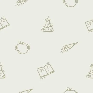 Seamless pattern with school, learning, autumn Stock Illustration
