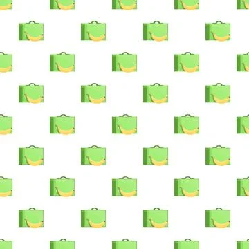 Seamless pattern with school lunchbox and banana Stock Illustration