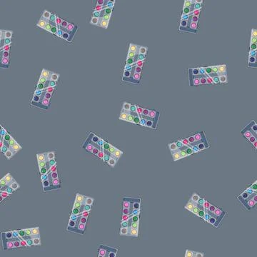 Seamless pattern school paint watercolor cartoon vector sign Stock Illustration