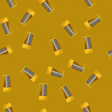 Seamless pattern school pencil sharpen cartoon vector Illustration
