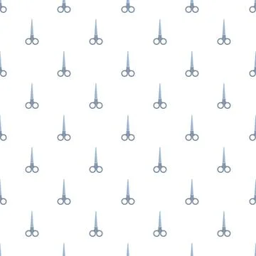 Seamless pattern with school scissors for cutting Stock Illustration