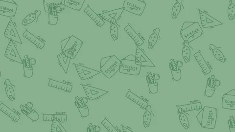 Seamless Pattern of School Supplies for Educational Backgrounds. Stock Footage 321852394