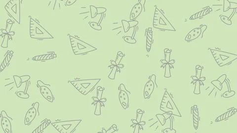 Seamless Pattern of School Supplies - A Fun and Educational Design. Stock Footage 320148636