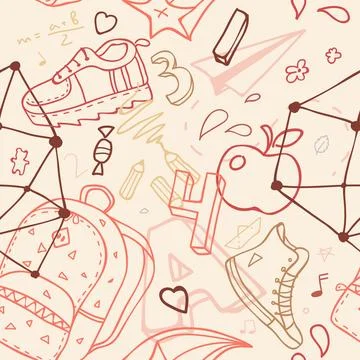 Seamless pattern on school theme. Stock Illustration