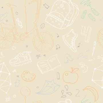 Seamless pattern on school theme. Stock Illustration