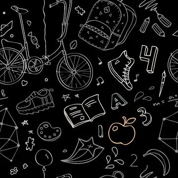 Seamless pattern on school theme. Stock Illustration