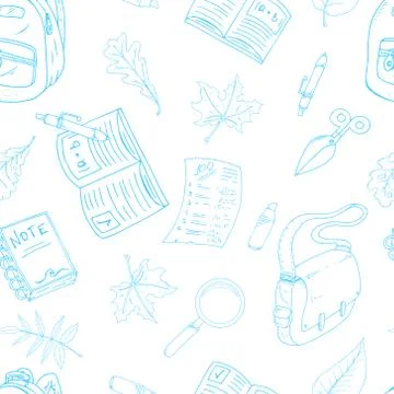 Seamless pattern on a school theme. Vector illustration background on a schoo Stock Illustration