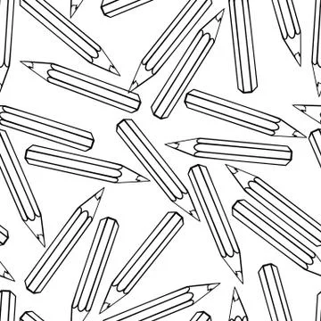 Seamless pattern with school tools. Illustrazione stock