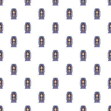 Seamless pattern of sci fi hibernation capsules Stock Illustration