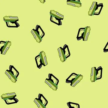 Seamless pattern Sci fi light gun for kids playing Stock Illustration