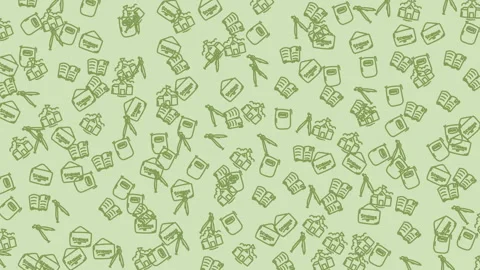 Seamless pattern of science icons on green background looping clip 스톡 동영상 328590376