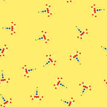 Seamless pattern science rocket toy cartoon vector Stock Illustration
