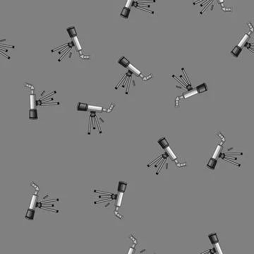 Seamless pattern science telescope cartoon vector Stock Illustration