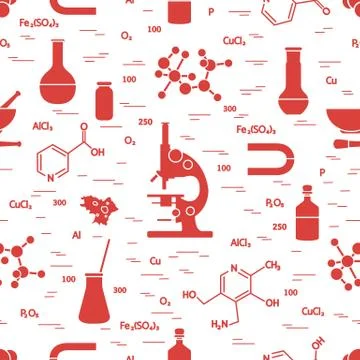 Seamless pattern: scientific, education elements. Stockillustratie