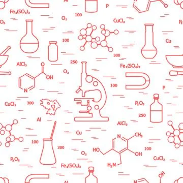 Seamless pattern: scientific, education elements. Illustrazione stock